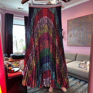 Alice + Olivia - Python Colorful Pleated Midi Skirt - Size 0